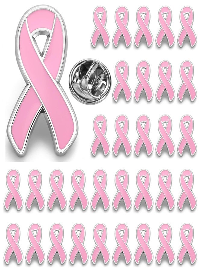 DISCAO 25/50/100/200 pieces Breast Cancer Awareness Lapel Pins Pink Hope Ribbon Brooch for Doctors nurses Backpack hat and clothes Women Girls Charity Public Social Event Fundraising activity bulk (25) - Image 1